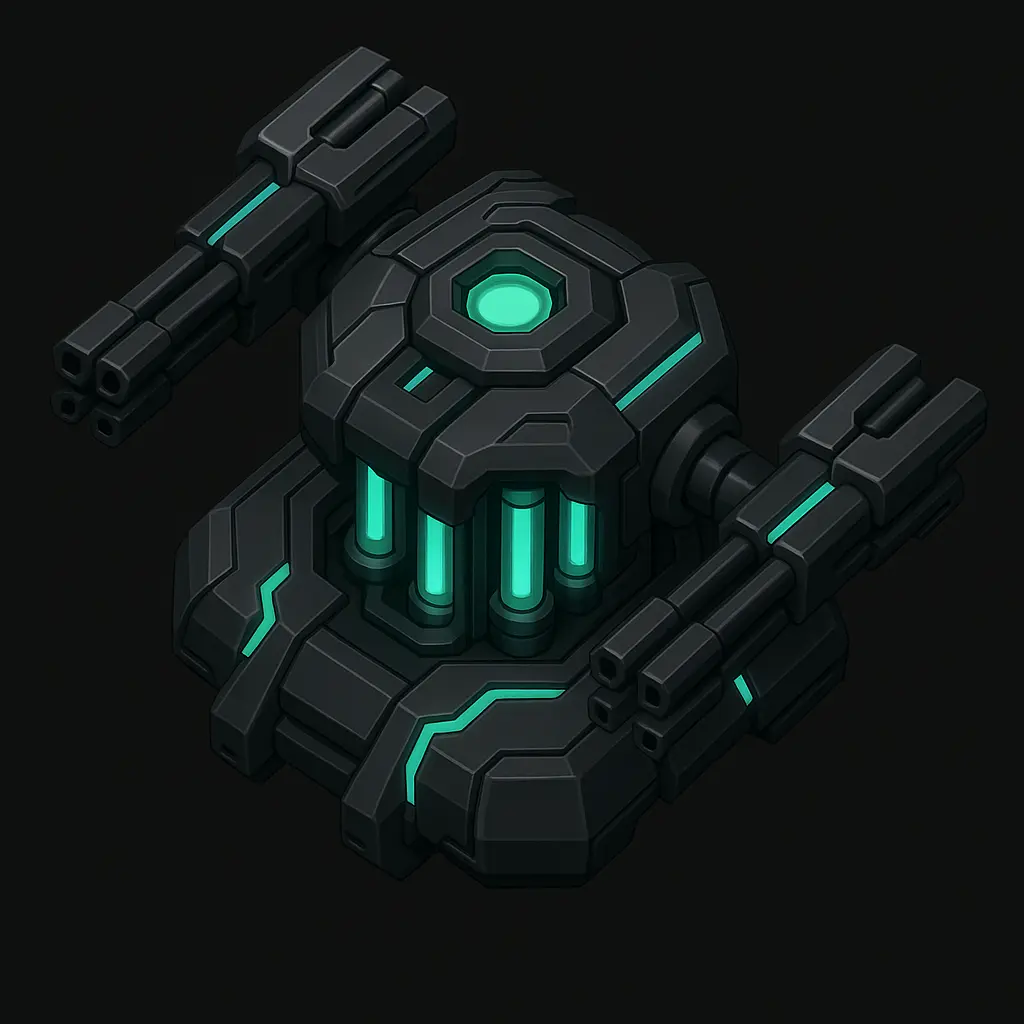 "Hovering rotating turret with multiple guns"