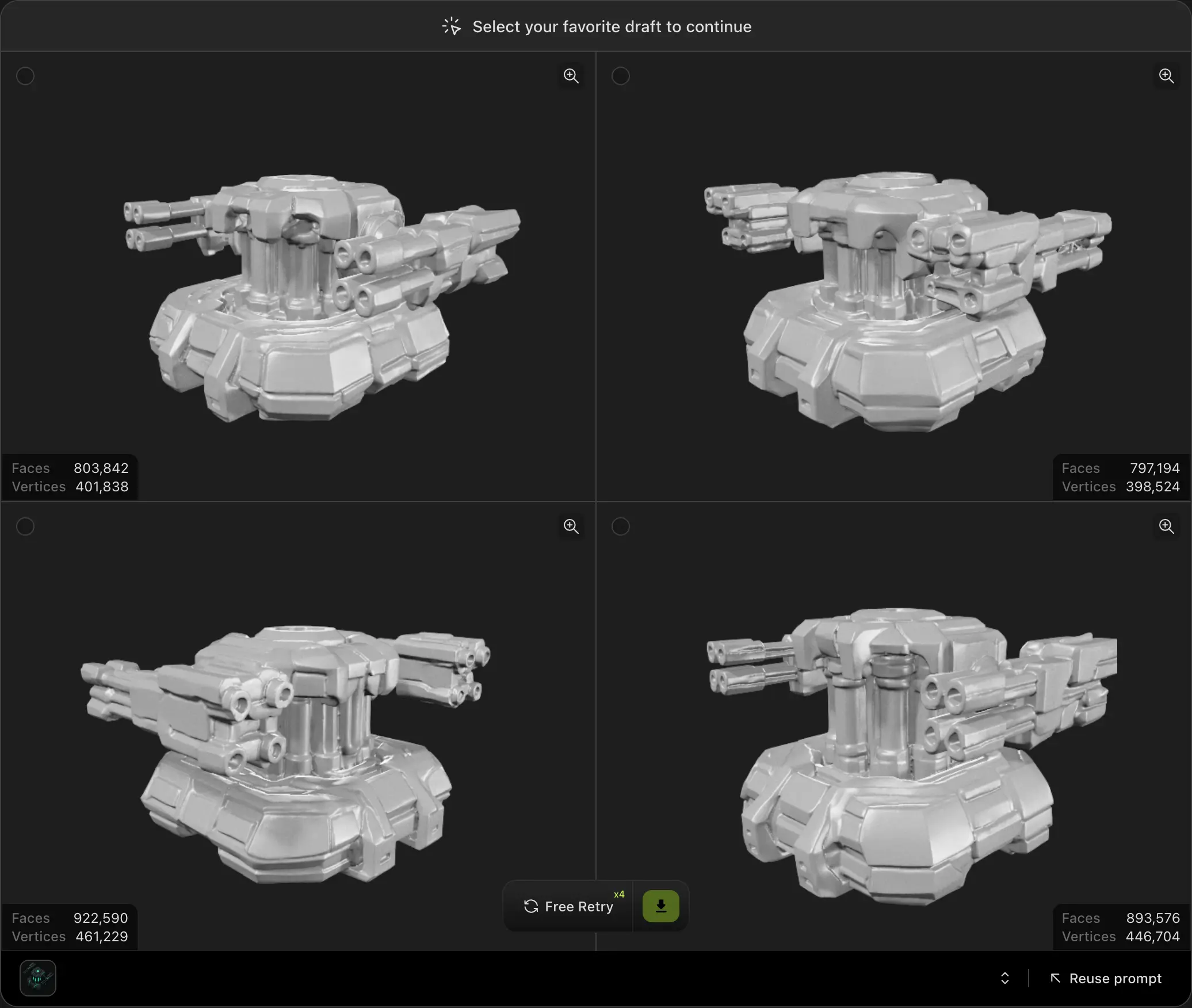 meshy.ai Candidate Meshes