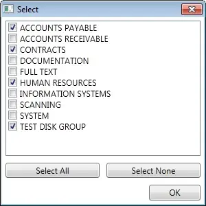 Diskgroup Selection Page